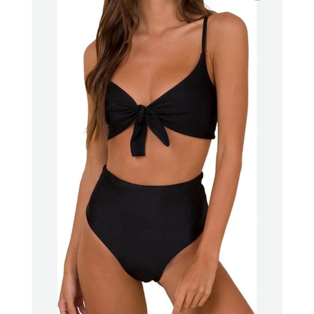 Blooming Jelly Womens High Waisted Bikini Set Tie Knot Size Med Beach Pool Sexy